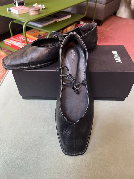ALOHAS Shoes - Alohas Sway Black Leather Ballet Flats